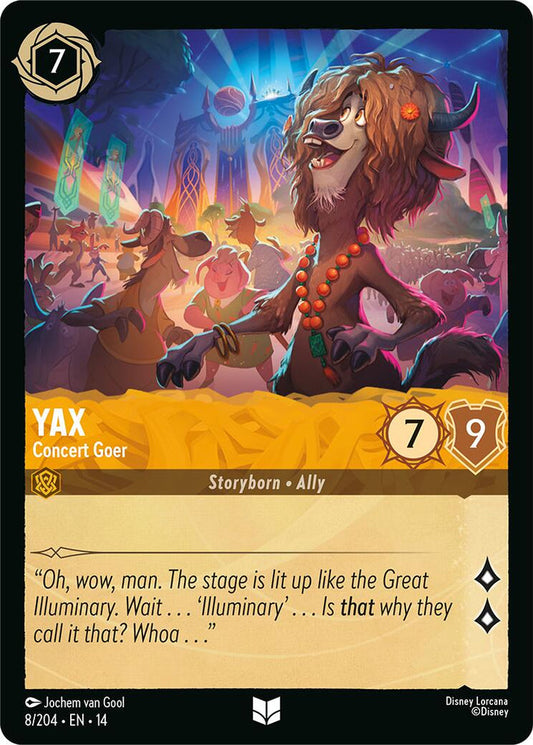 Yax – Concert Goer 008/204, Disney Lorcana Hyperia City non-foil card front