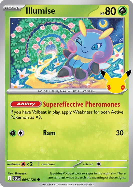 Illumise 004/128 — Pokémon TCG 30th Celebration card front
