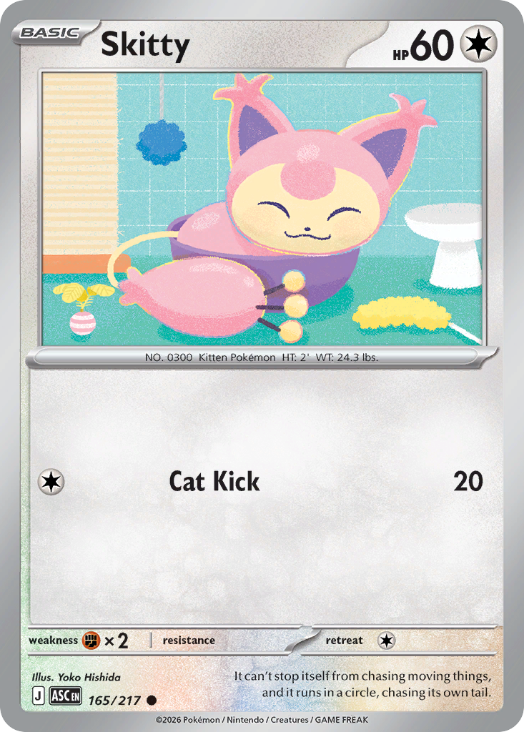 Skitty 165/217 - Pokemon Ascended Heroes Non-Holo - card front