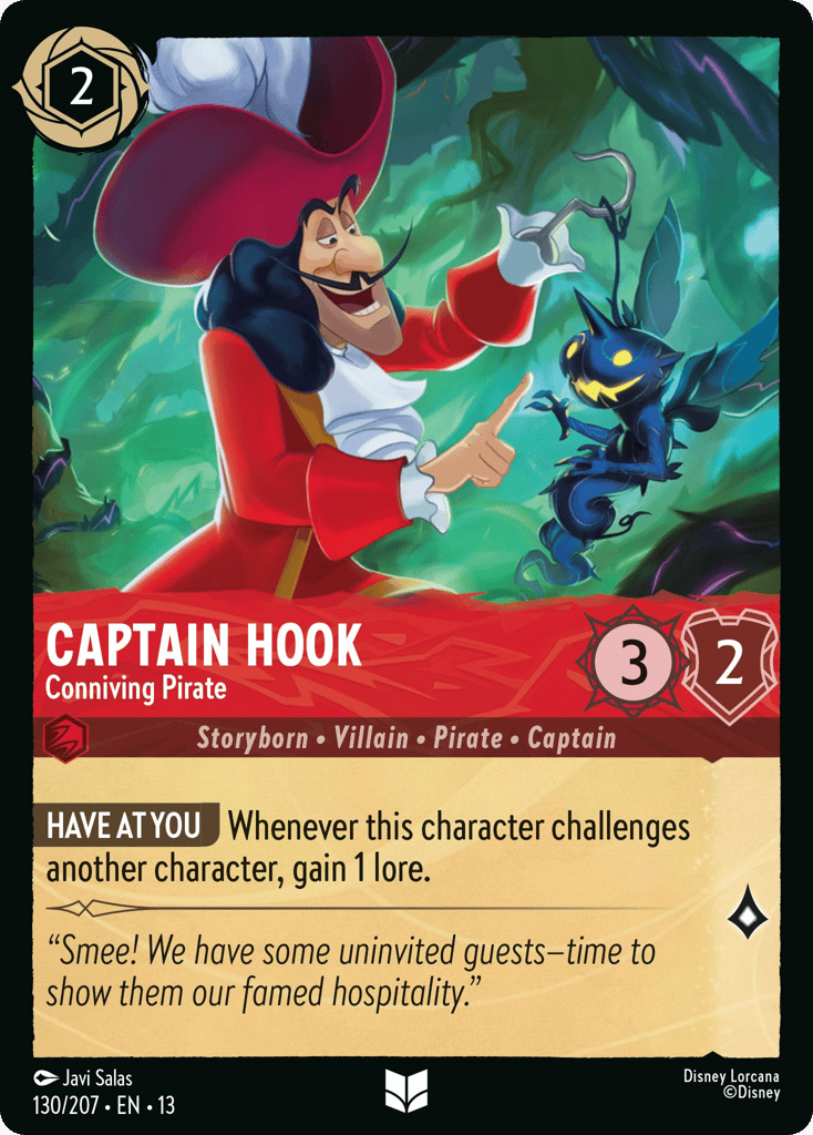 Captain Hook - Conniving Pirate 130/207 — Disney Lorcana Attack of the Vine! non-foil English card