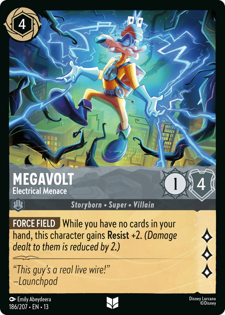 Megavolt - Electrical Menace 186/207 — Disney Lorcana Attack of the Vine! English non-foil card front
