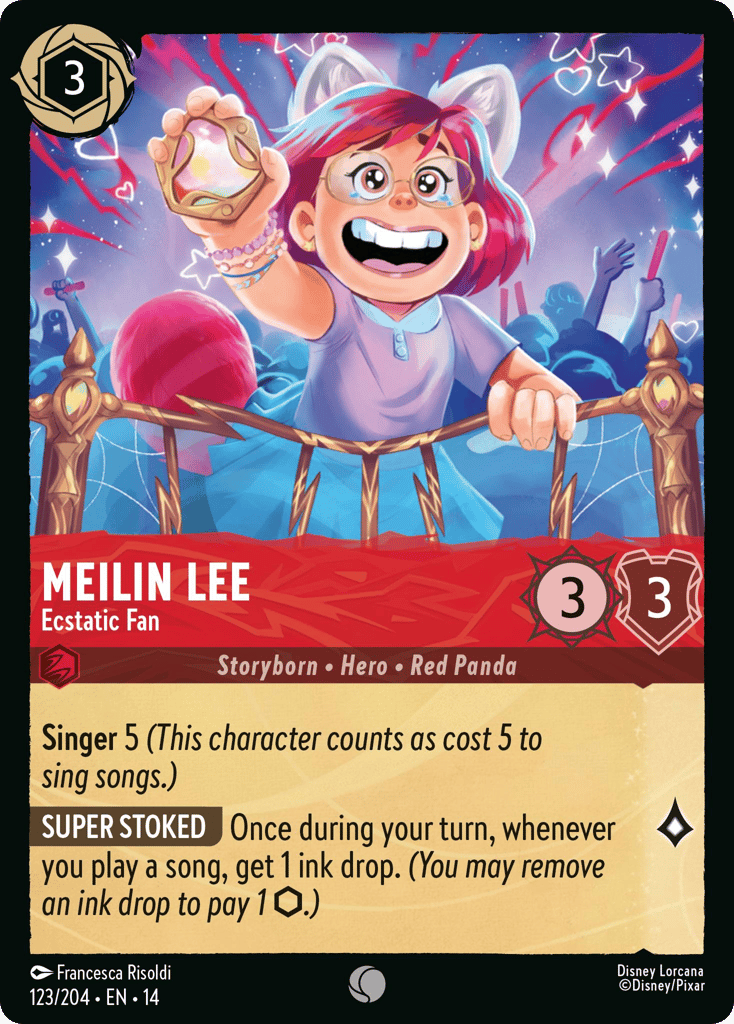 Meilin Lee - Ecstatic Fan 123/204 – Disney Lorcana Hyperia City – Non-Foil card artwork