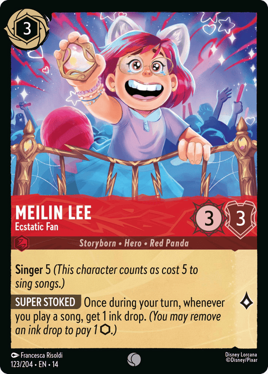 Meilin Lee - Ecstatic Fan 123/204 – Disney Lorcana Hyperia City – Non-Foil card artwork