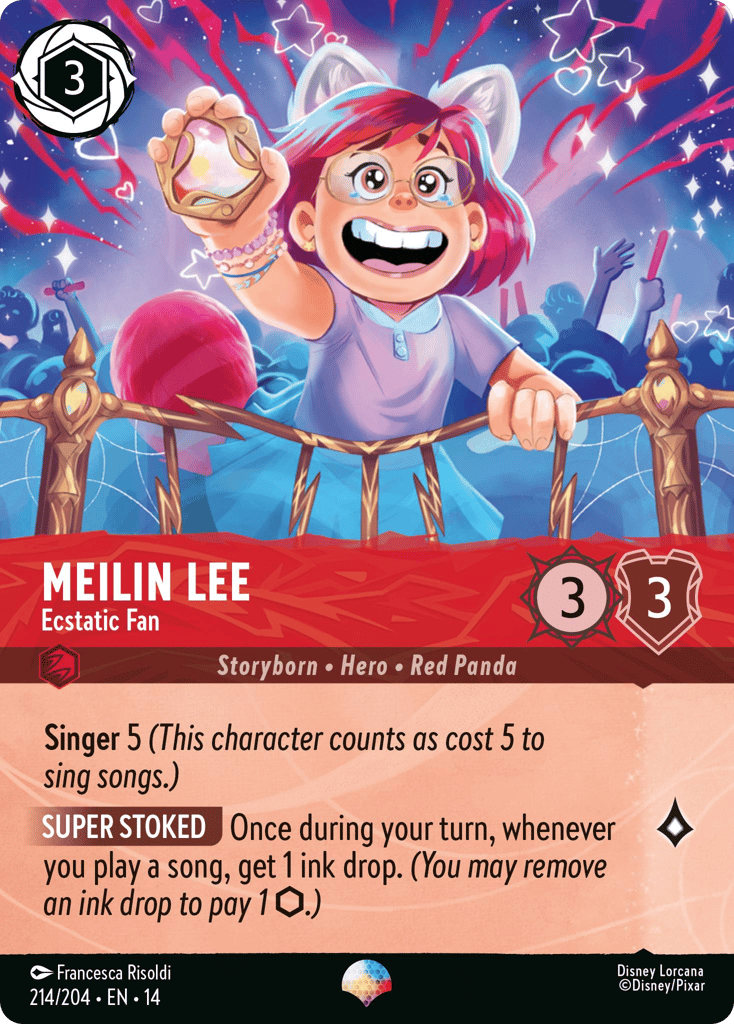 Meilin Lee - Ecstatic Fan 214/204 – Disney Lorcana Hyperia City – Epic Foil card artwork