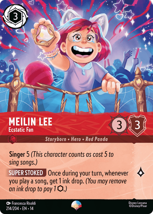 Meilin Lee - Ecstatic Fan 214/204 – Disney Lorcana Hyperia City – Epic Foil card artwork