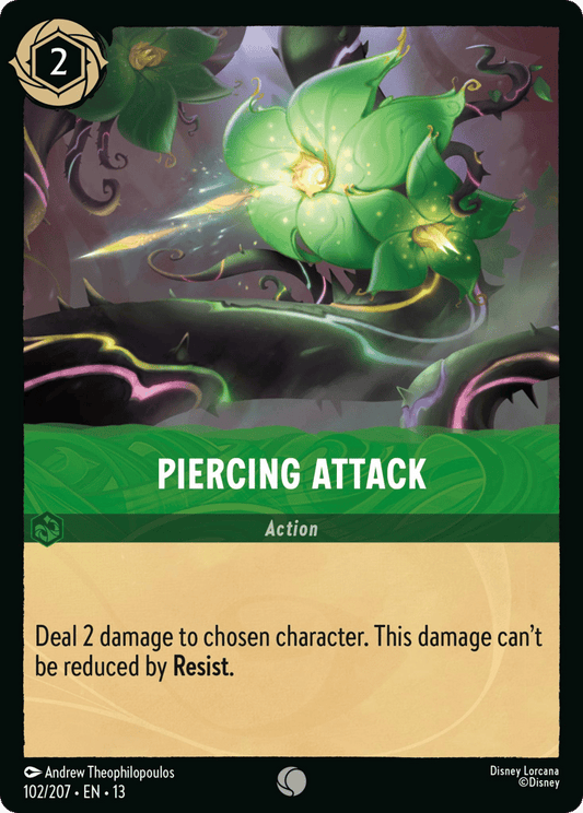 Piercing Attack 102/207 — Disney Lorcana Attack of the Vine! English non-foil card front