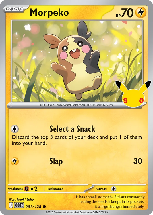 Morpeko 061/128 — Pokémon TCG 30th Celebration card front