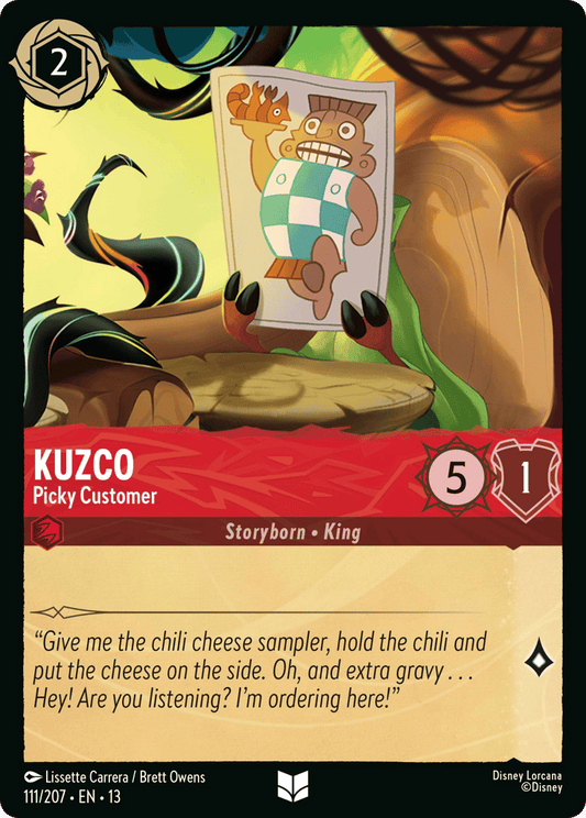 Kuzco - Picky Customer 111/207 — Disney Lorcana Attack of the Vine! English non-foil card front