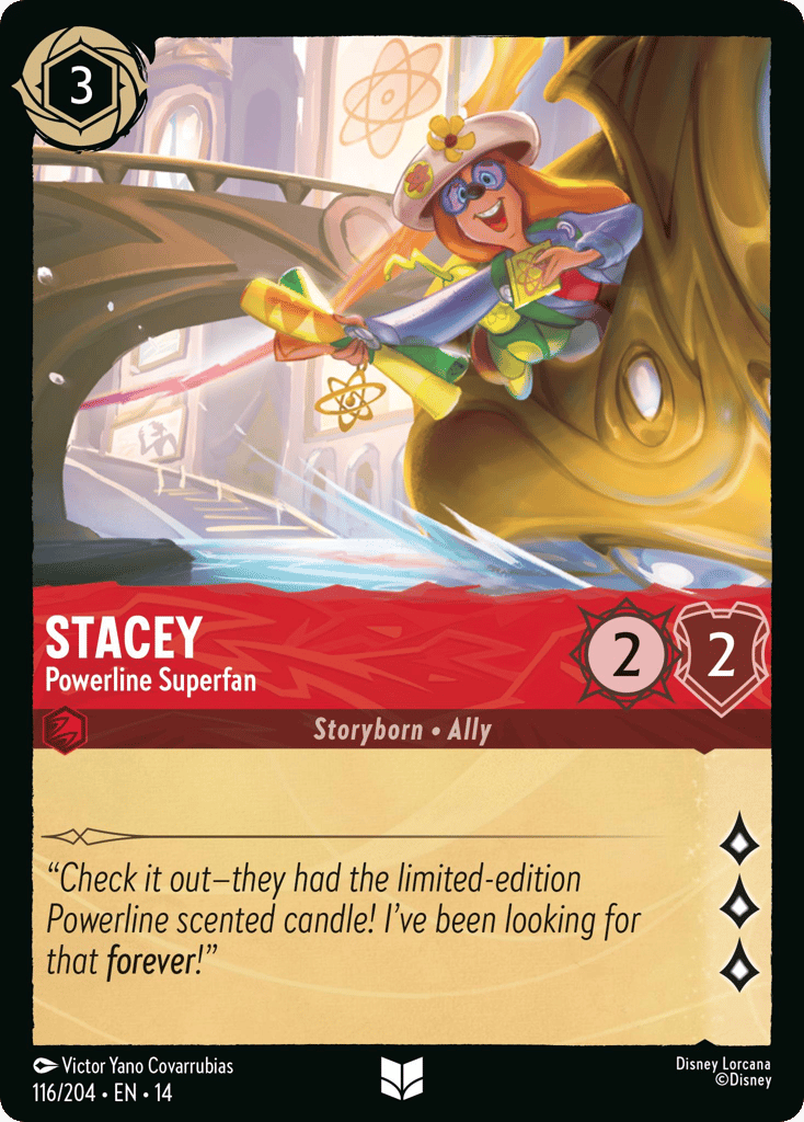 Stacey - Powerline Superfan 116/204 – Disney Lorcana Hyperia City – Non-Foil card artwork