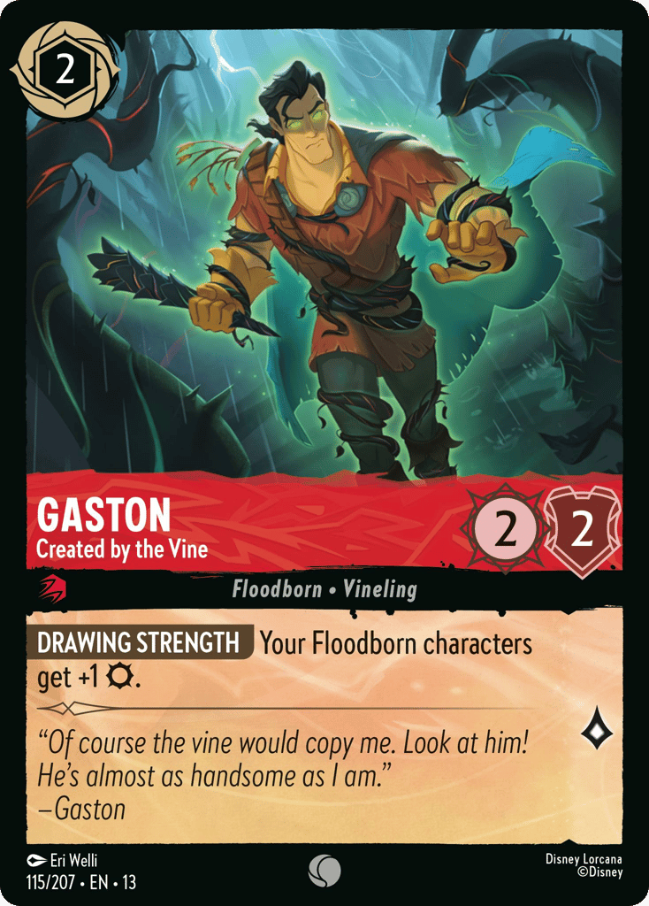 Gaston - Created by the Vine 115/207 — Disney Lorcana Attack of the Vine! English non-foil card front