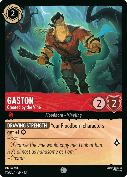 Gaston - Created by the Vine 115/207 — Disney Lorcana Attack of the Vine! English non-foil card front