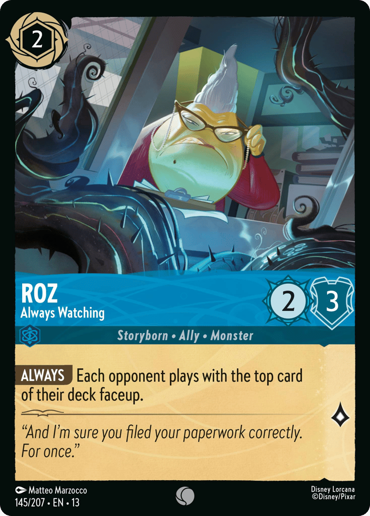 Roz - Always Watching 145/207 — Disney Lorcana Attack of the Vine! English non-foil card front