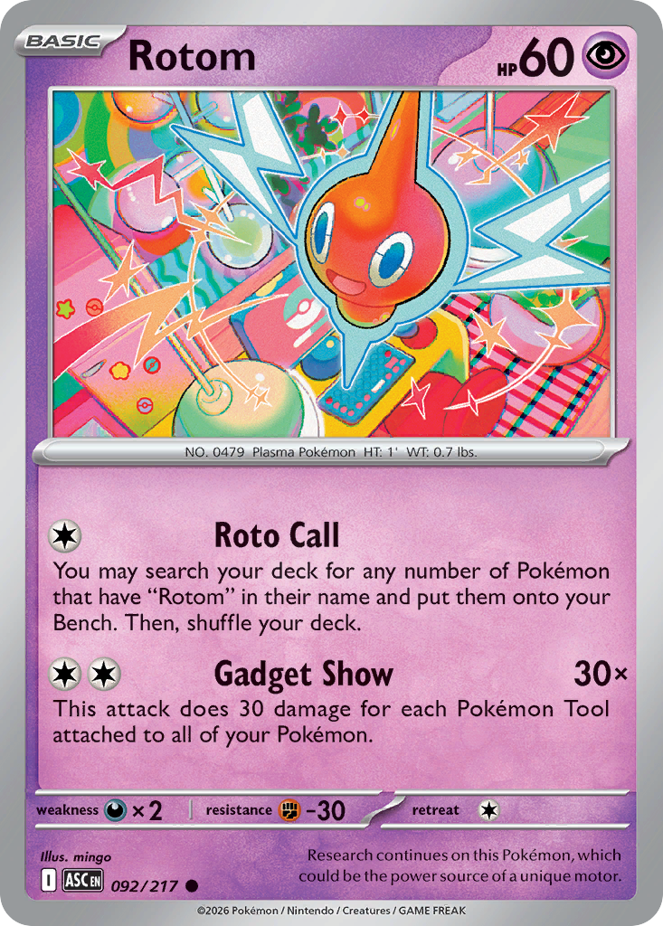 Rotom 092/217 - Pokemon Ascended Heroes Non-Holo - card front