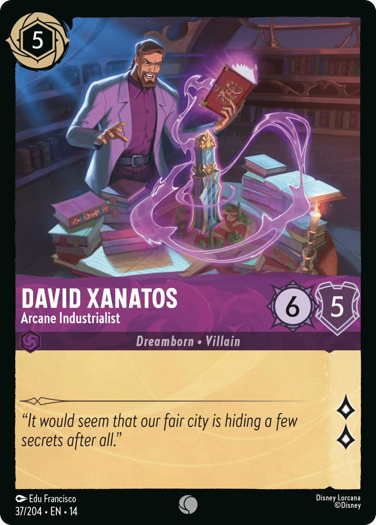 David Xanatos - Arcane Industrialist 037/204 – Disney Lorcana Hyperia City – Non-Foil card artwork