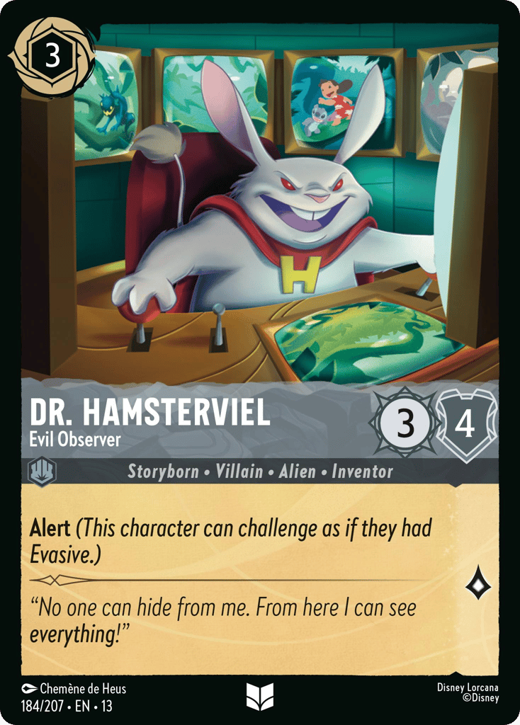 Dr. Hamsterviel - Evil Observer 184/207 — Disney Lorcana Attack of the Vine! English non-foil card front