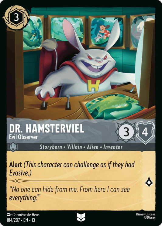 Dr. Hamsterviel - Evil Observer 184/207 — Disney Lorcana Attack of the Vine! English non-foil card front