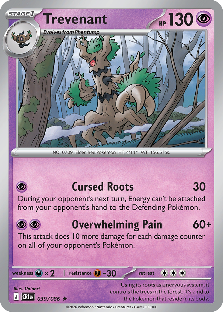 Trevenant 039/086 – Pokémon Chaos Rising – Holo