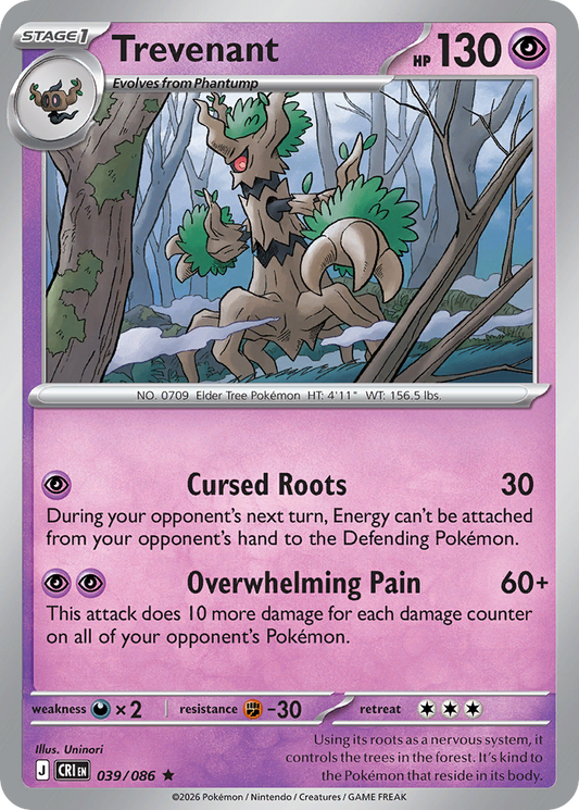 Trevenant 039/086 – Pokémon Chaos Rising – Holo