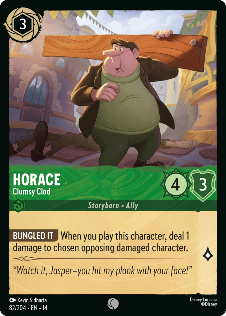 Horace - Clumsy Clod 082/204 – Disney Lorcana Hyperia City – Non-Foil card artwork