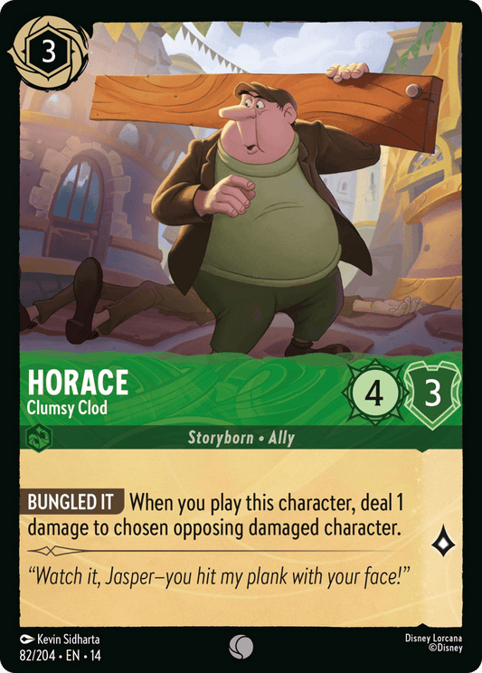 Horace - Clumsy Clod 082/204 – Disney Lorcana Hyperia City – Non-Foil card artwork