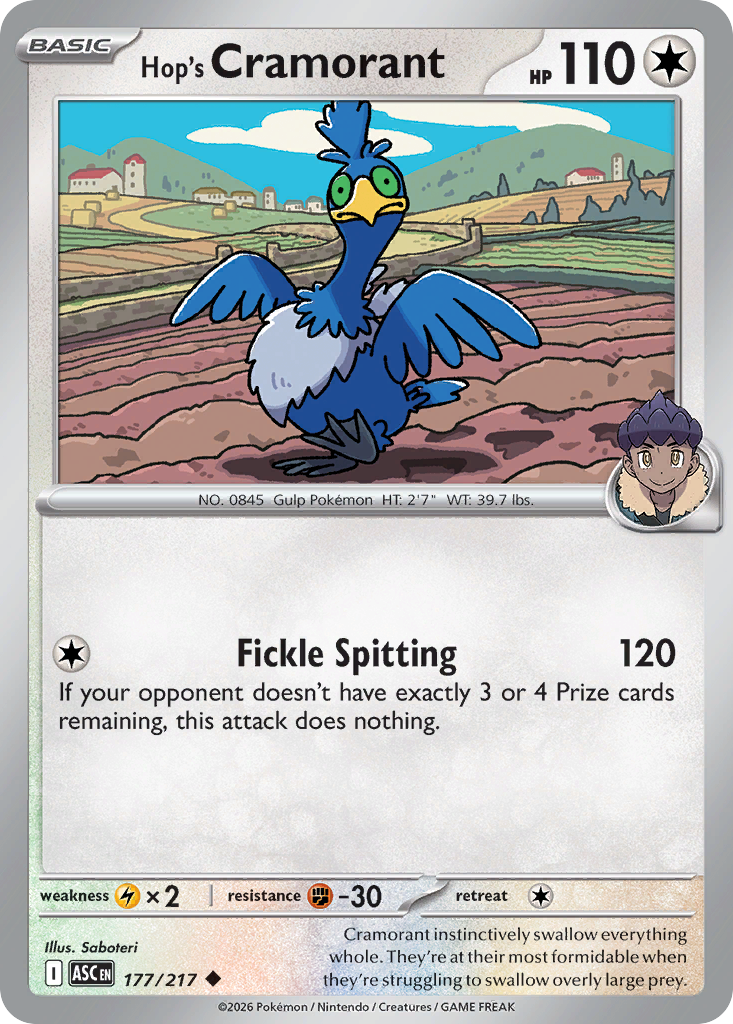 Hop's Cramorant 177/217 - Pokemon Ascended Heroes Non-Holo - card front