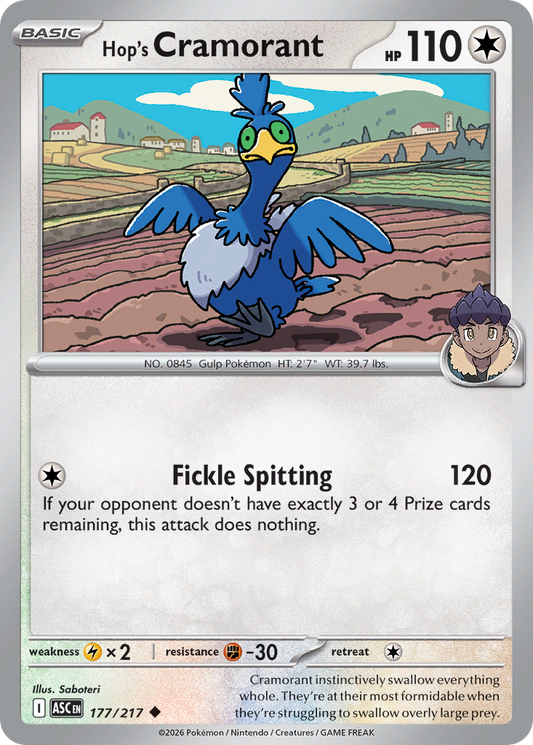 Hop's Cramorant 177/217 - Pokemon Ascended Heroes Non-Holo - card front