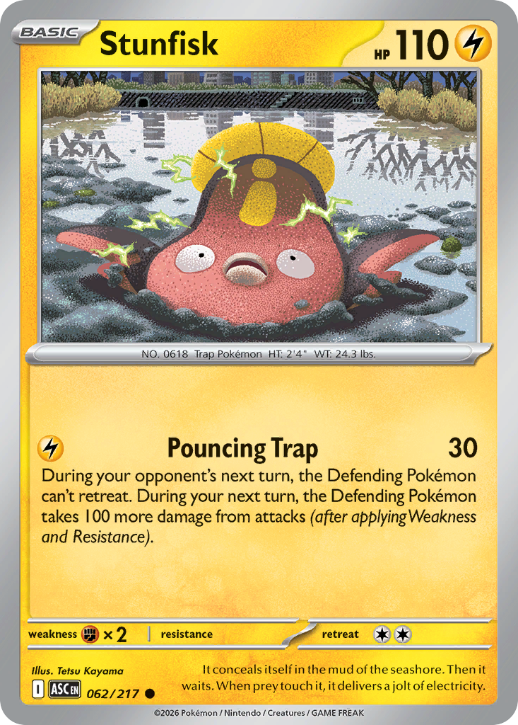 Stunfisk 062/217 – Pokémon Ascended Heroes card artwork