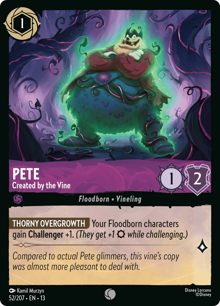 Pete - Created by the Vine 052/207 — Disney Lorcana Attack of the Vine! non-foil English card