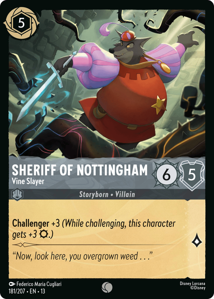 Sheriff of Nottingham - Vine Slayer 181/207 — Disney Lorcana Attack of the Vine! English non-foil card front