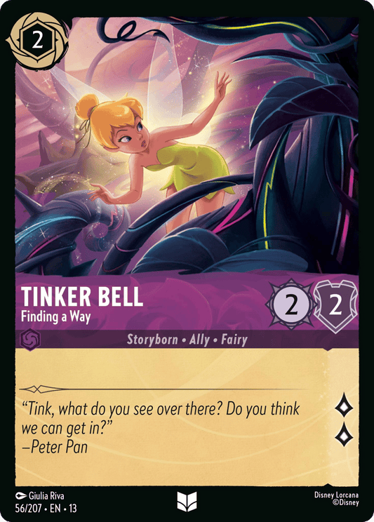 Tinker Bell - Finding a Way 056/207 — Disney Lorcana Attack of the Vine! English non-foil card front