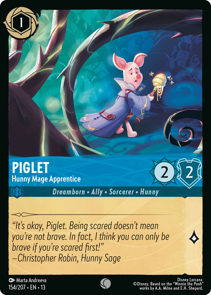 Piglet - Hunny Mage Apprentice 154/207 — Disney Lorcana Attack of the Vine! non-foil English card
