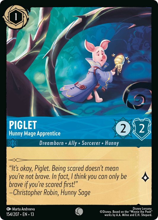 Piglet - Hunny Mage Apprentice 154/207 — Disney Lorcana Attack of the Vine! non-foil English card