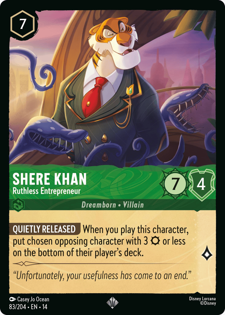 Shere Khan - Ruthless Entrepreneur 083/204 – Disney Lorcana Hyperia City – Non-Foil card artwork