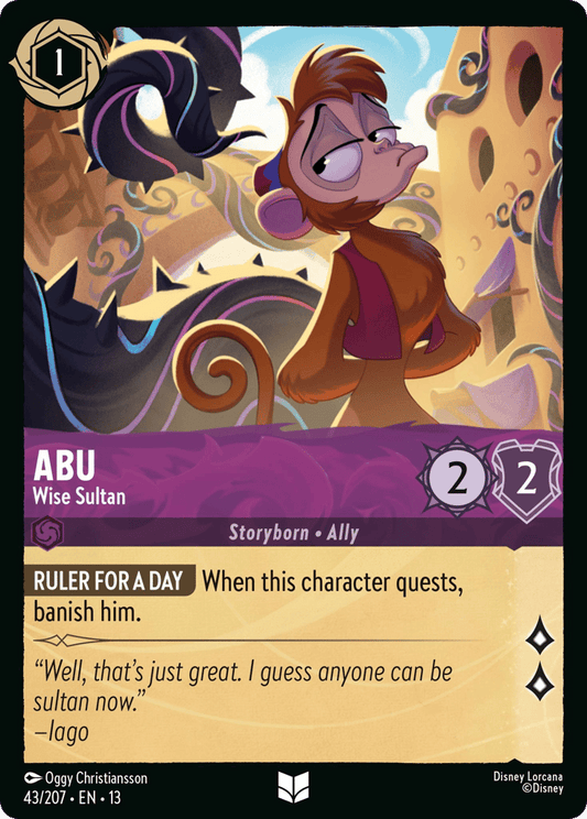 Abu - Wise Sultan 043/207 — Disney Lorcana Attack of the Vine! English non-foil card front