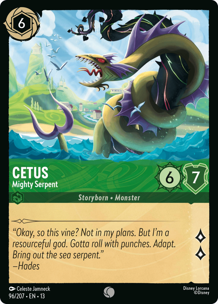 Cetus - Mighty Serpent 096/207 — Disney Lorcana Attack of the Vine! English non-foil card front