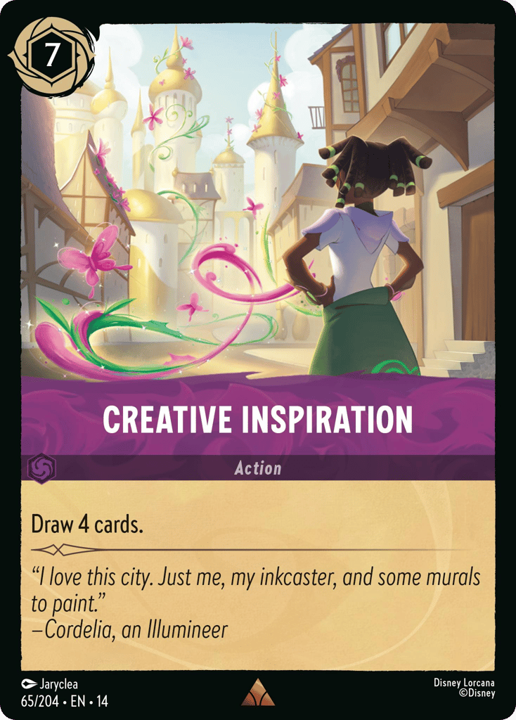 Creative Inspiration 065/204 – Disney Lorcana Hyperia City – Non-Foil card artwork