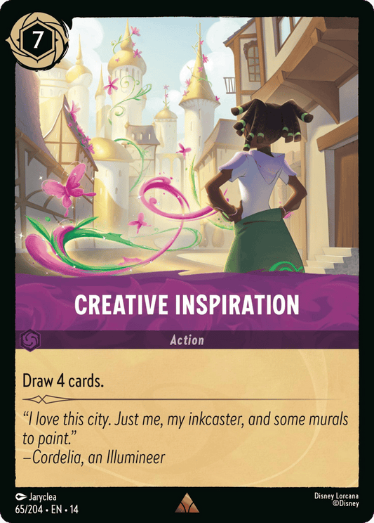 Creative Inspiration 065/204 – Disney Lorcana Hyperia City – Non-Foil card artwork