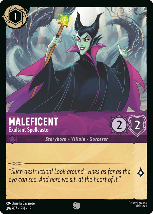 Maleficent - Exultant Spellcaster 039/207 — Disney Lorcana Attack of the Vine! English non-foil card front