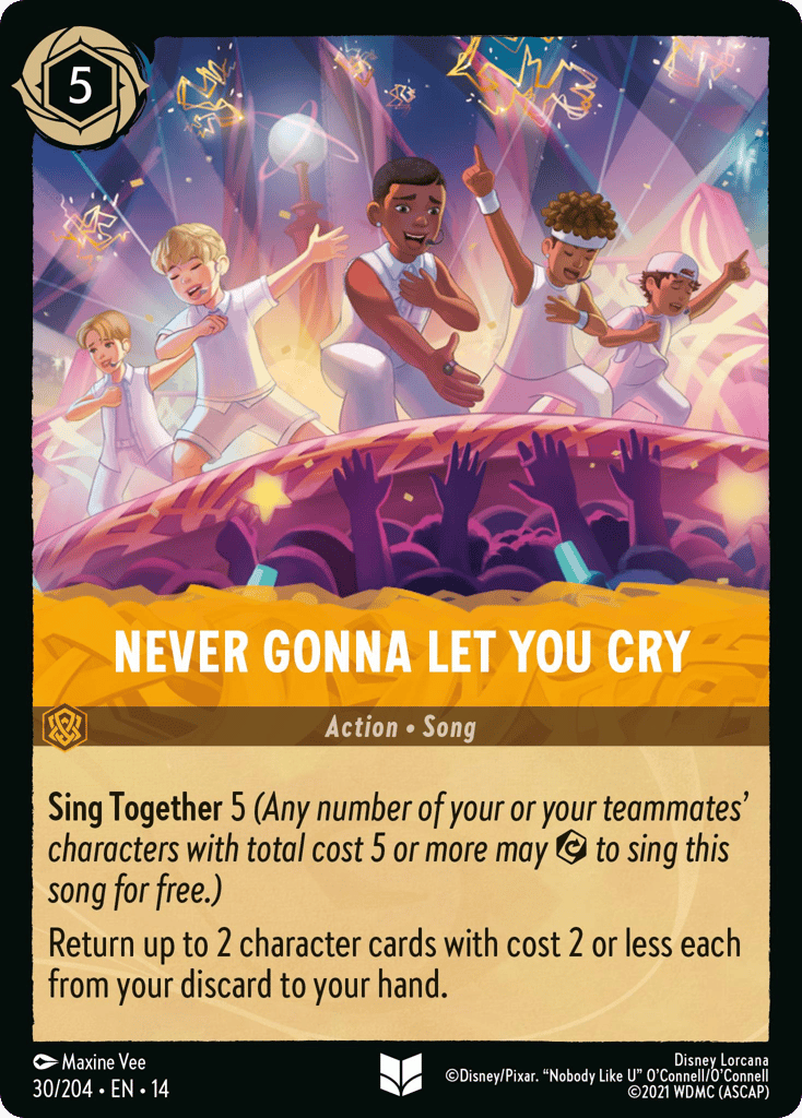 Never Gonna Let You Cry 030/204 – Disney Lorcana Hyperia City – Non-Foil card artwork