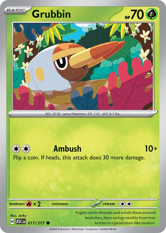 Grubbin 017/217 - Pokemon Ascended Heroes Non-Holo - card front