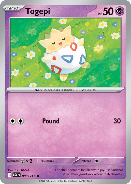 Togepi 080/217 - Pokemon Ascended Heroes Non-Holo - card front