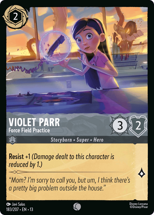 Violet Parr - Force Field Practice 183/207 — Disney Lorcana Attack of the Vine! English non-foil card front