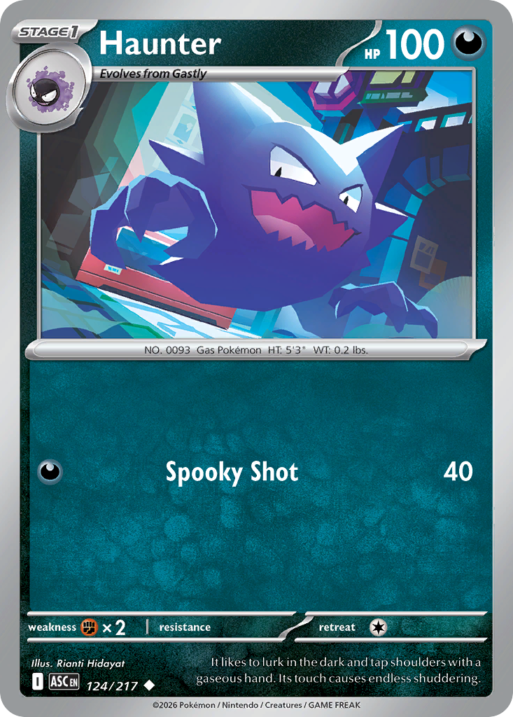 Haunter 124/217 - Pokemon Ascended Heroes Non-Holo - card front