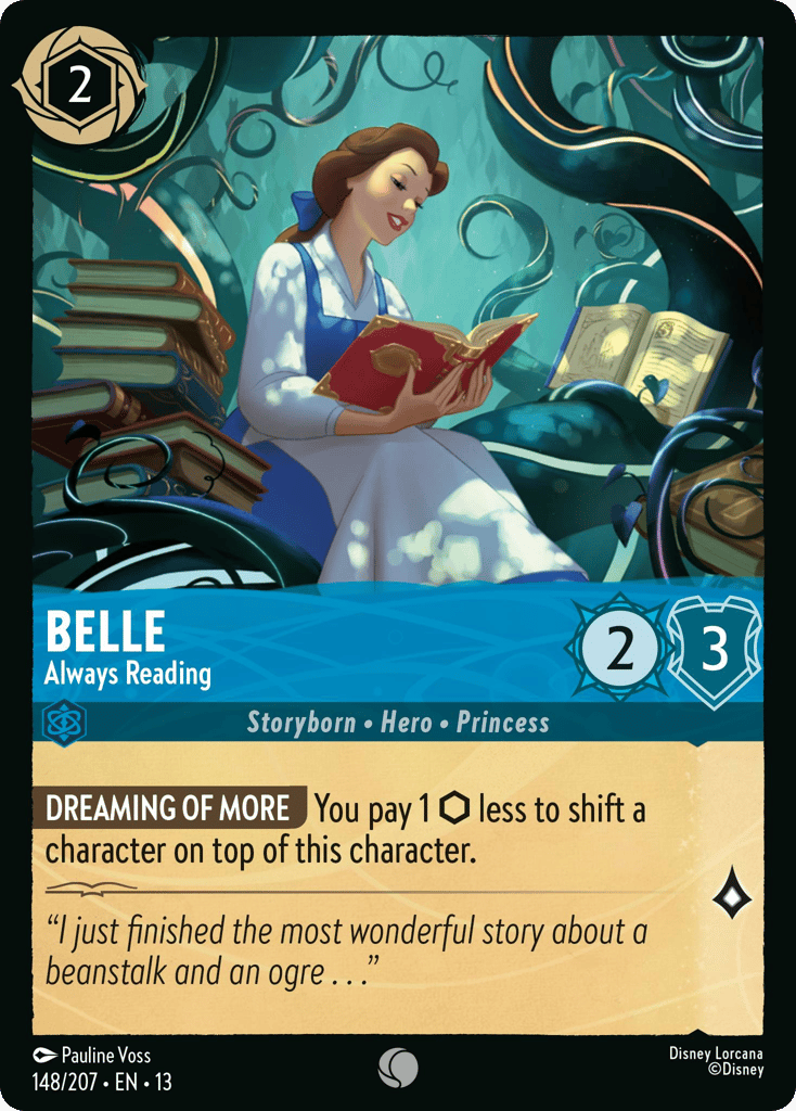 Belle - Always Reading 148/207 — Disney Lorcana Attack of the Vine! English non-foil card front