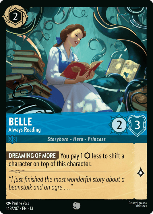 Belle - Always Reading 148/207 — Disney Lorcana Attack of the Vine! English non-foil card front