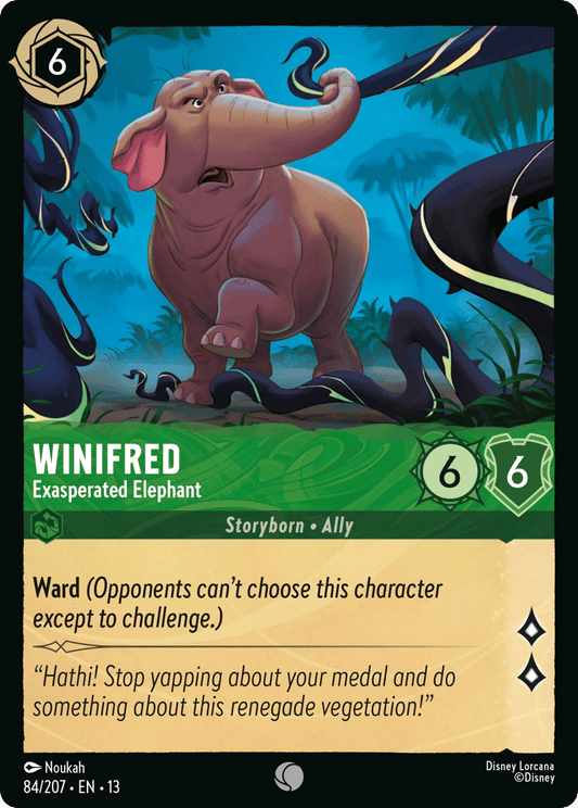 Winifred - Exasperated Elephant 084/207 — Disney Lorcana Attack of the Vine! English non-foil card front
