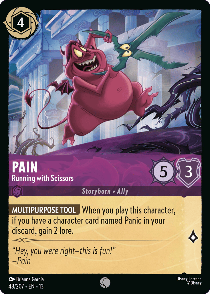 Pain - Running with Scissors 048/207 — Disney Lorcana Attack of the Vine! English non-foil card front