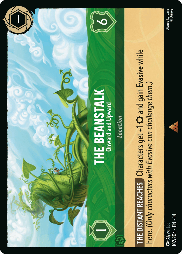 The Beanstalk - Onward and Upward 102/204 – Disney Lorcana Hyperia City – Non-Foil card artwork