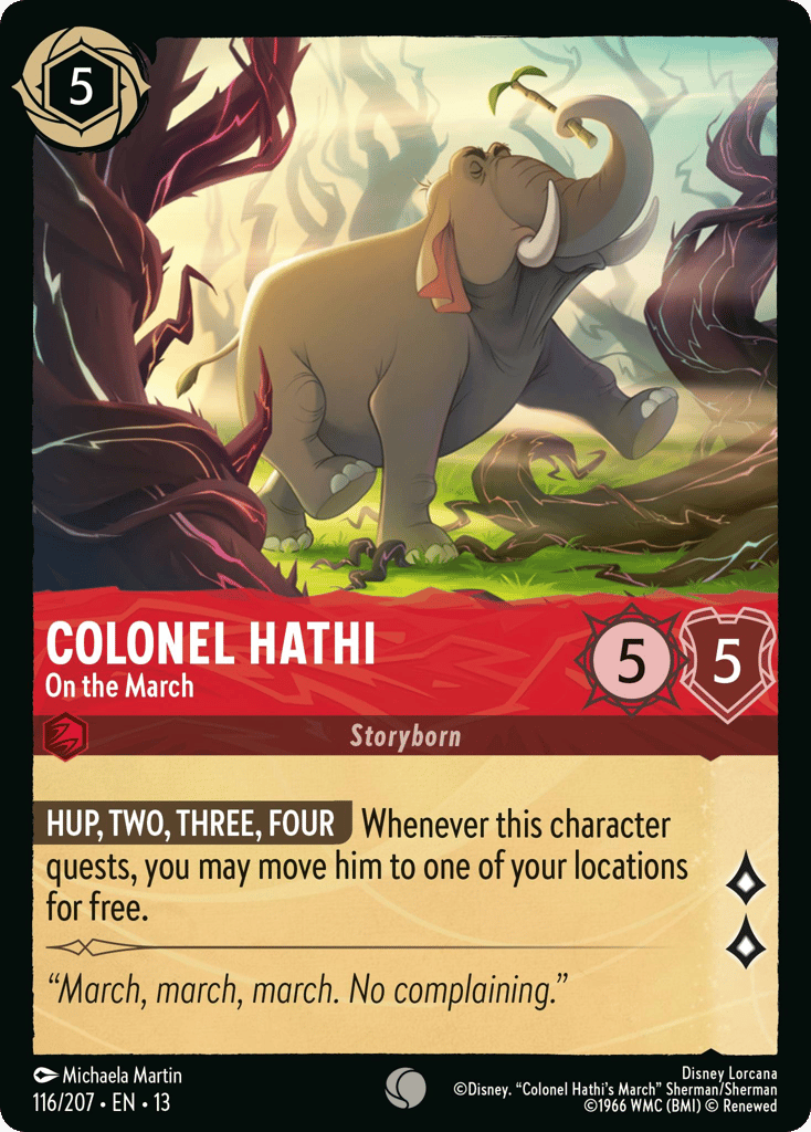 Colonel Hathi - On the March 116/207 — Disney Lorcana Attack of the Vine! English non-foil card front