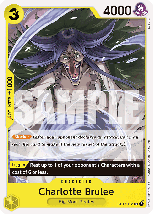 Charlotte Brulee OP17-108 Common Non-Foil – One Piece OP17 The World’s Strongest Warriors